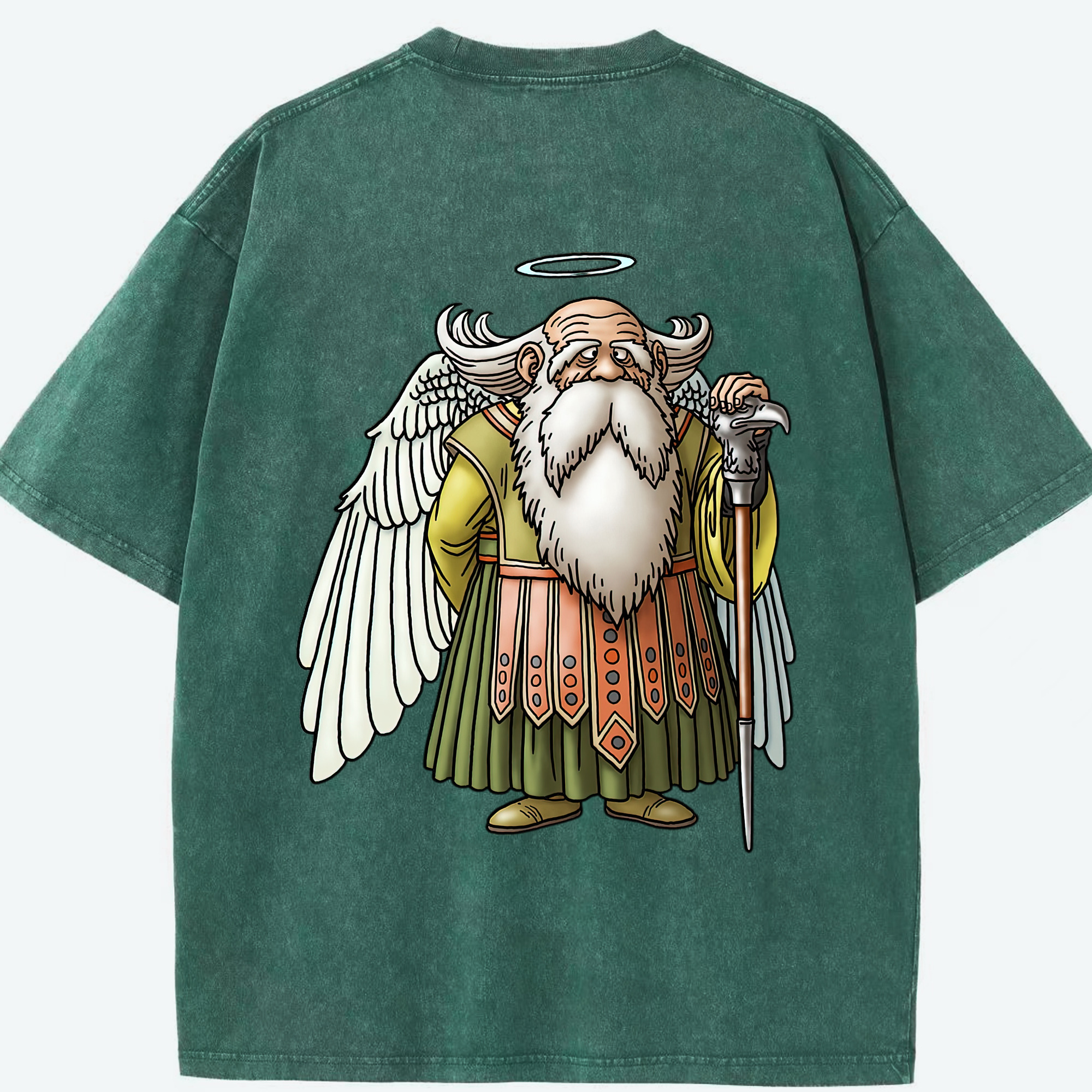 （画像用） ドラゴンクエスト Doragon Kuesuto Dragon Quest 綿100% ヴィンテージ風 半袖Tシャツ（背面プリント）